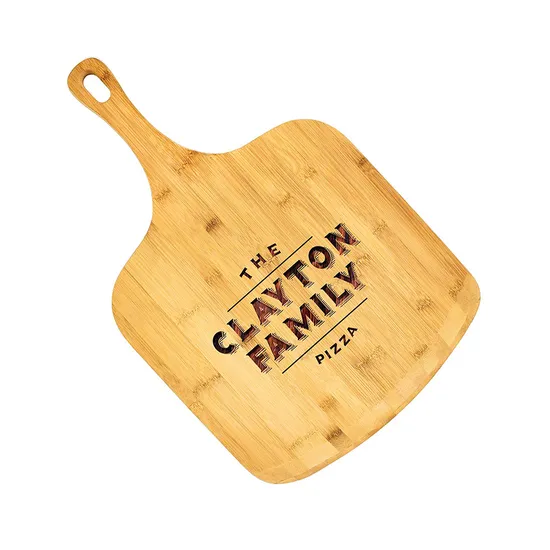 Tabla de servir para cortar pizza de bambú de 15,7x11,2 pulgadas