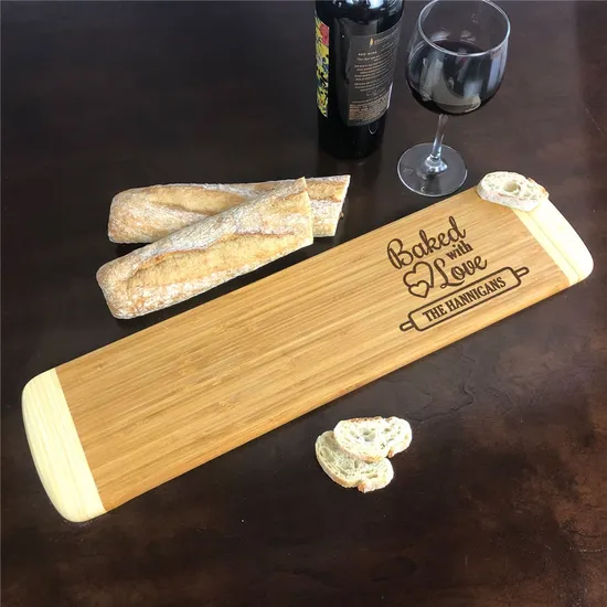 Elegante tabla de servir de bambú, tabla de cortar para exhibidores de embutidos y quesos