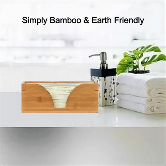 Dispensador/soporte de toallas de papel plegadas de bambú múltiples para encimera