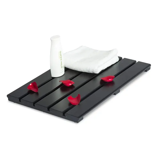 Estera de baño de bambú del hogar del color negro para el cuarto de baño