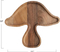 Bandeja/platos creativos de madera de Acacia con forma de seta de 13x11 pulgadas para servir café