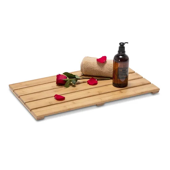 Alfombra de ducha de bambú náutico