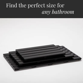 Alfombra grande de bambú de color negro para baño