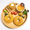 Elegantes platos redondos de bambú de 3 serciones con succión para alimentación de bebés