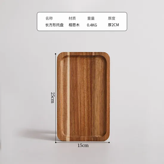 Bandeja decorativa de madera de bambú vintage para servir aperitivo/café/decoración del hogar