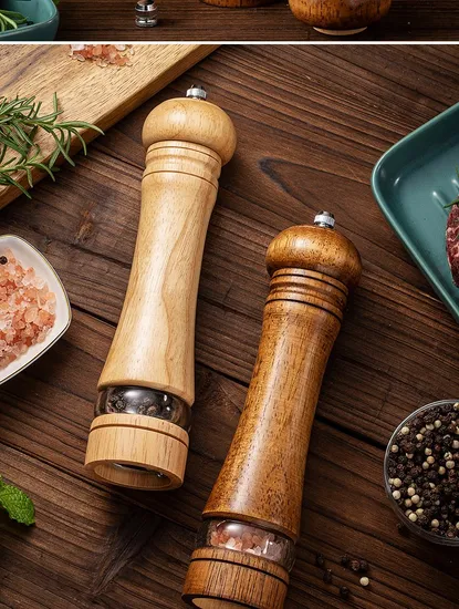 Molinillo manual de madera versátil para cocina, perfecto para pimienta negra, sal marina y pimienta en polvo