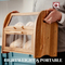 Caja de pan de madera de Acacia doble grande, contenedor de almacenamiento para cocina
