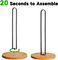 Soporte para toallas de papel de madera de bambú independiente, soporte para toallas de cocina, encimera
