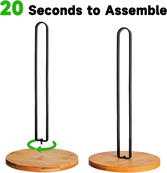 Soporte para toallas de papel de madera de bambú independiente, soporte para toallas de cocina, encimera