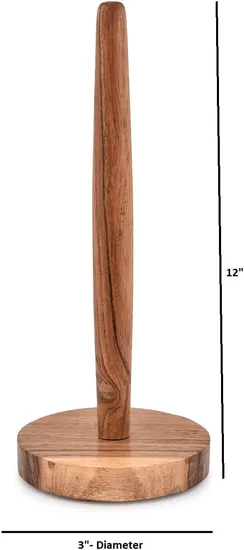 Soporte para toallas de papel de madera de Acacia, soporte para rollos de papel para cocina, inodoro, despensa y baño