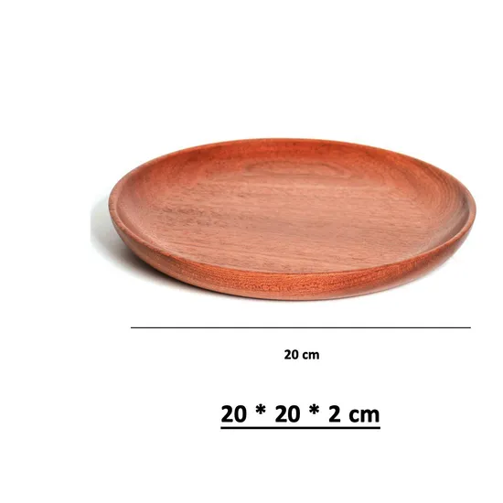 Juego de platos llanos redondos de madera para discos, frutos secos, postre, merienda