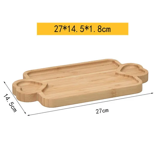 Platos de bambú, bandeja de madera para servir, almacenamiento de tazas de té, organizador de frutas