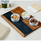 Tabla de servir rectangular de madera con pizarra y 3 vasos DIP