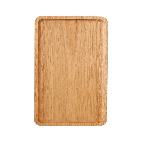 Platos de aperitivos de cena de bandeja de madera de haya en forma rectangular