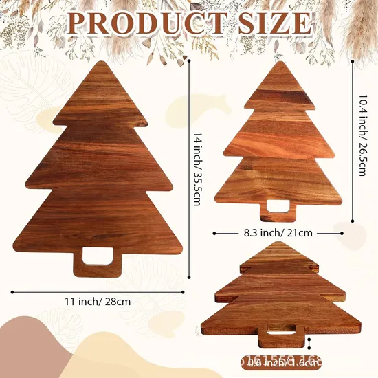 Tabla de cortar de madera con forma de árbol de Navidad para regalo