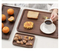 Bandeja rectangular de madera de nogal negro/plato para café/té/fruta/bocadillo