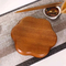 Pétalo de 8 pulgadas - Juego de platos de madera de ébano para cena, fruta, pan y postre