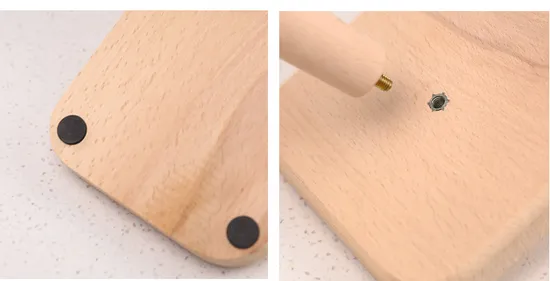 Soporte de papel higiénico de baño con succión de madera de haya con organizador de soporte de papel en rollo