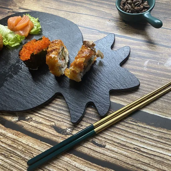 Fuente de queso de pizarra con forma de piña para carne/fruta/sushi