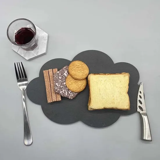 Bandeja de piedra con forma de nube, plato para servir de pizarra