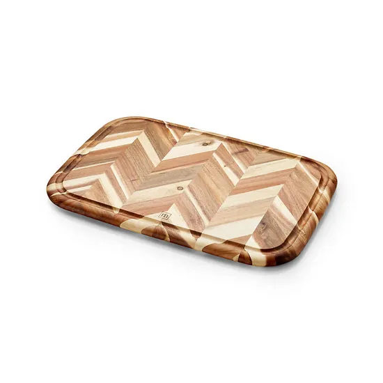 Tabla de cortar de madera con diseño de espiga rectangular grande para cocina