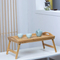 Mesa tipo bandeja para cama de bambú 100% natural con patas plegables