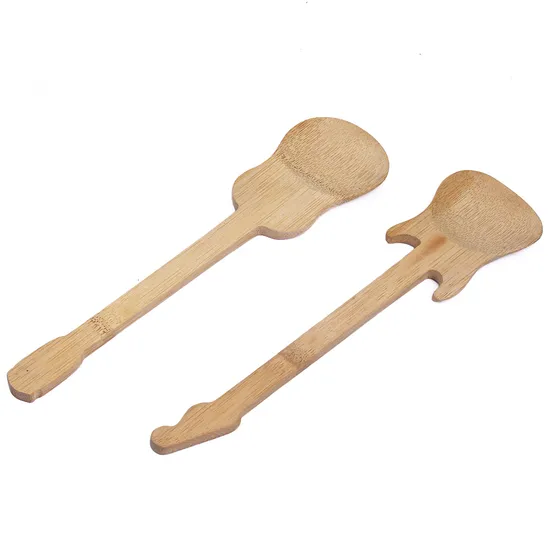 Personalice la cuchara de bambú con forma de Guita para regalo