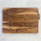 Tabla de cortar de madera grande con logotipo grabado personalizado y cuerda de cuero