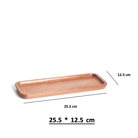 Bandeja rectangular decorativa de madera para servir, plato de té, vajilla para frutas/verduras/pan