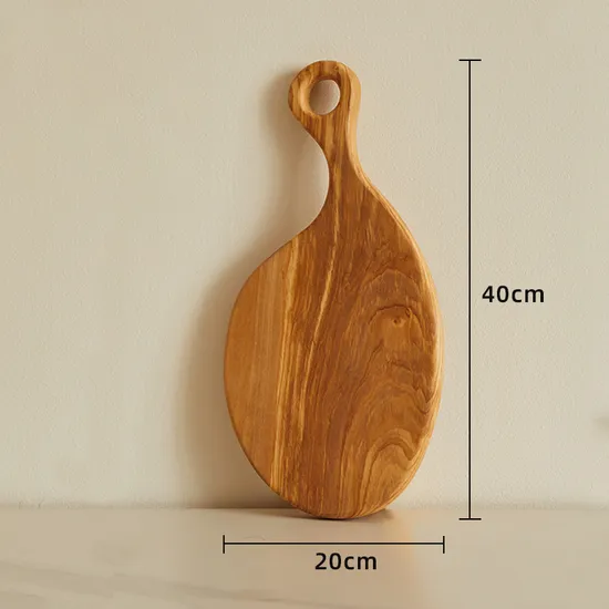 La cocina de encargo diseña la tabla de quesos del plato de servicio de madera de olivo con la manija
