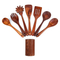 Herramientas de cocina determinadas vendedoras calientes del utensilio de cocina de madera de la teca con el resto y el tenedor de la cuchara