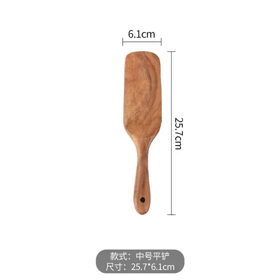 Espátula de madera de Acacia vendedora caliente para mezclar ensalada de pizza con salsa