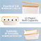 Elegante Almacenamiento de Papel Higiénico de Color Beige para 12 Rollos con Tapa de Bambú