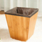 Bote de basura de bambú cuadrado creativo/papelera de oficina/bote de basura para sala de estar y baño