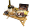 Mesa de vino portátil al aire libre de madera de bambú para playa, estante para vino, para Picnic