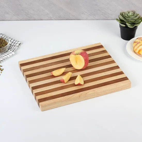 Tabla de cortar de cocina de madera de acacia en espiga