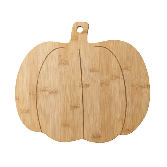 Tabla de cortar de bambú con forma de calabaza para queso/aperitivo