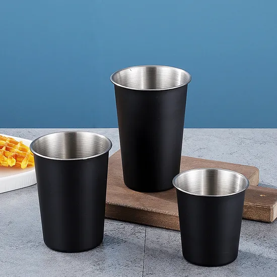 Taza de cerveza de acero inoxidable de 200-700 ml, taza para beber, para fiesta de acampada, café, whisky