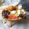 Mesa compacta portátil de madera maciza para acampar, mesa de picnic para vino con patas resistentes