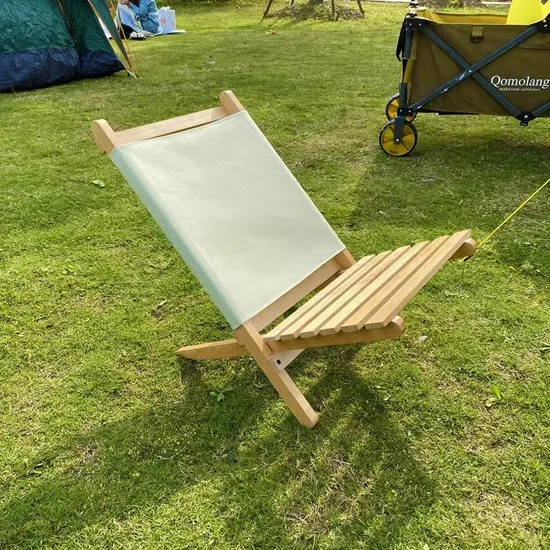 Silla relajante portátil plegable de madera de haya, silla de Camping para terraza, jardín, patio trasero y césped, hoguera (haya)