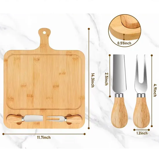 Bandeja de bambú para hornear queso, tabla para cortar mantequilla, tabla de quesos, plato de charcutería