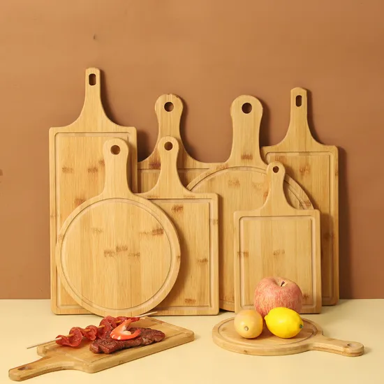 Tabla de bambú del queso de la bandeja de la porción del queso de la cocina clásica para la carne/el bocado