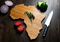Tabla de cortar y servir de bambú con forma única de África para cocina