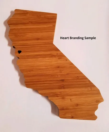 Elegante tabla de cortar de bambú con forma de pizarra de California para queso