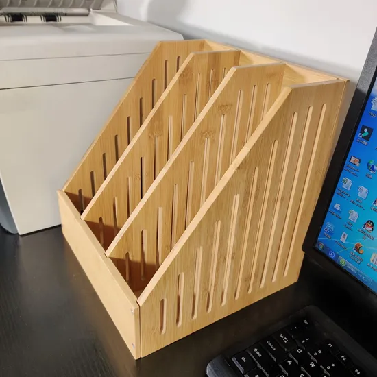 Soporte de bambú para escritorio para libros, estante de almacenamiento, estante de partición, estante para libros, estante para documentos de oficina