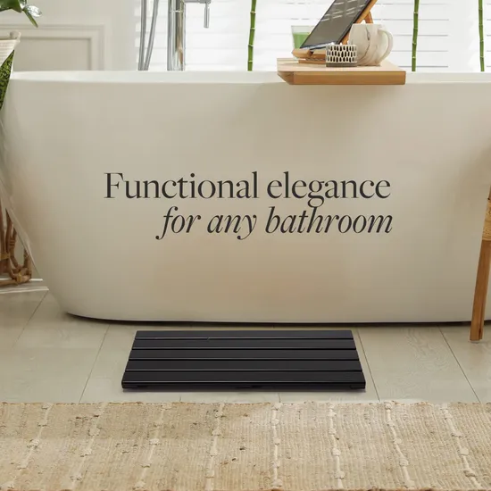 Estera de baño de bambú del hogar del color negro para el cuarto de baño