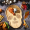 Halloween 2 piezas de bambú con forma de calavera para aperitivos y charcutería, platos para servir para fiesta