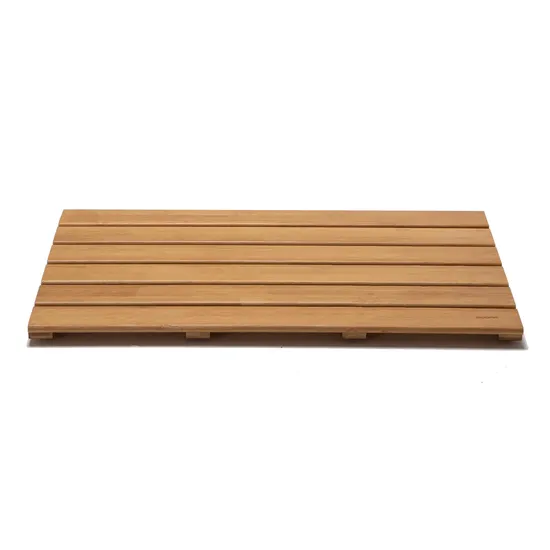 Alfombra de ducha de bambú impermeable natural grande
