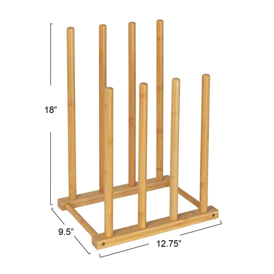 Estante para zapatos de bambú natural de 4 pares para botas