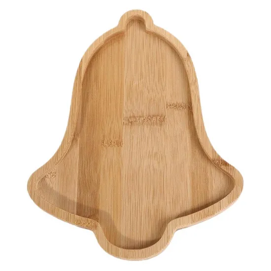 Campana de Navidad - Placas de bambú formadas de la exhibición del plato de servicio para las nueces/los bocados